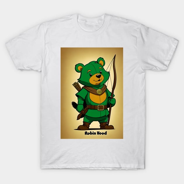 Adventurous Archer: Robin Hood Bear T-Shirt by AlexBRD